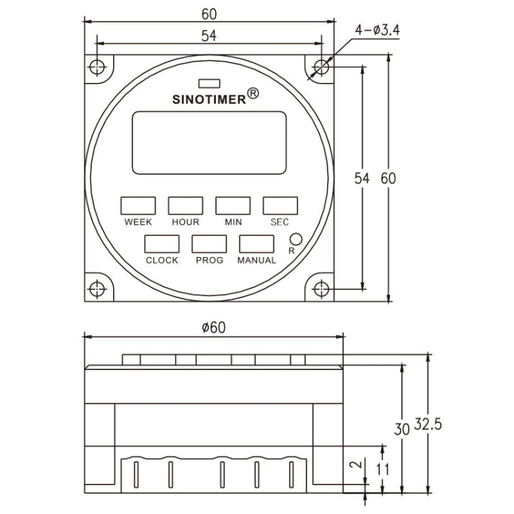 SINOTIMER TM618SH 1 Second Interval Digital LCD Timer Switch Programmable Time Relay, 110V, 220V, 12V, 5V