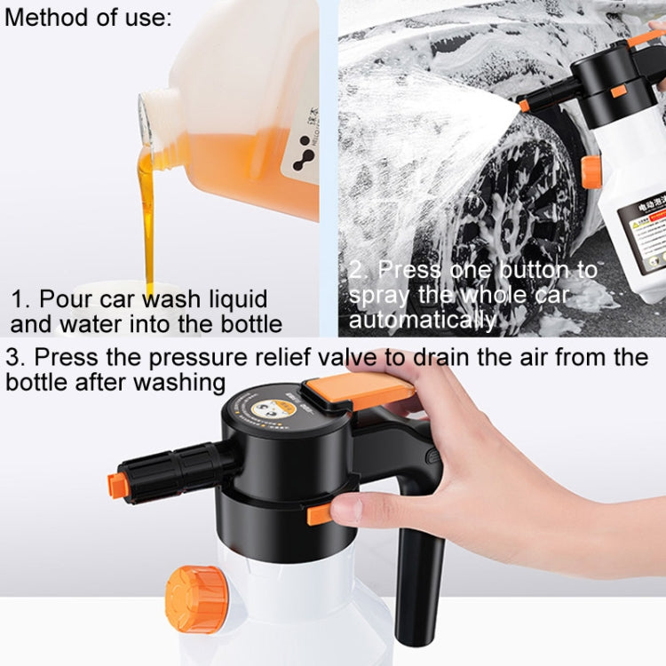 2L Car Wash Electric Foam Sprayer Rechargeable Pressurized PA Pot Electric Booster Sprayer