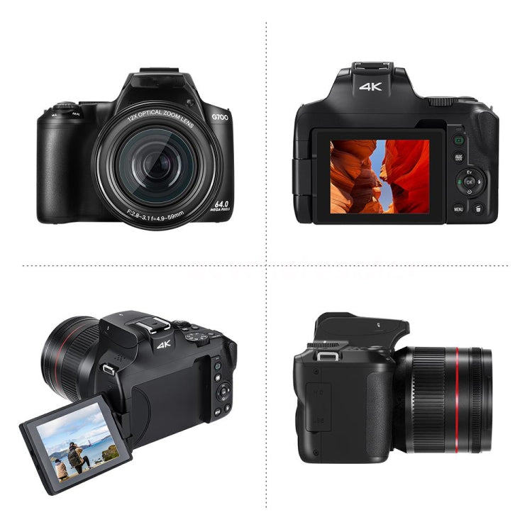 G700 4K / 64MP WiFi Digital Video Camera Camcorder 3.0 Inch IPS Screen 12X Optical Zoom