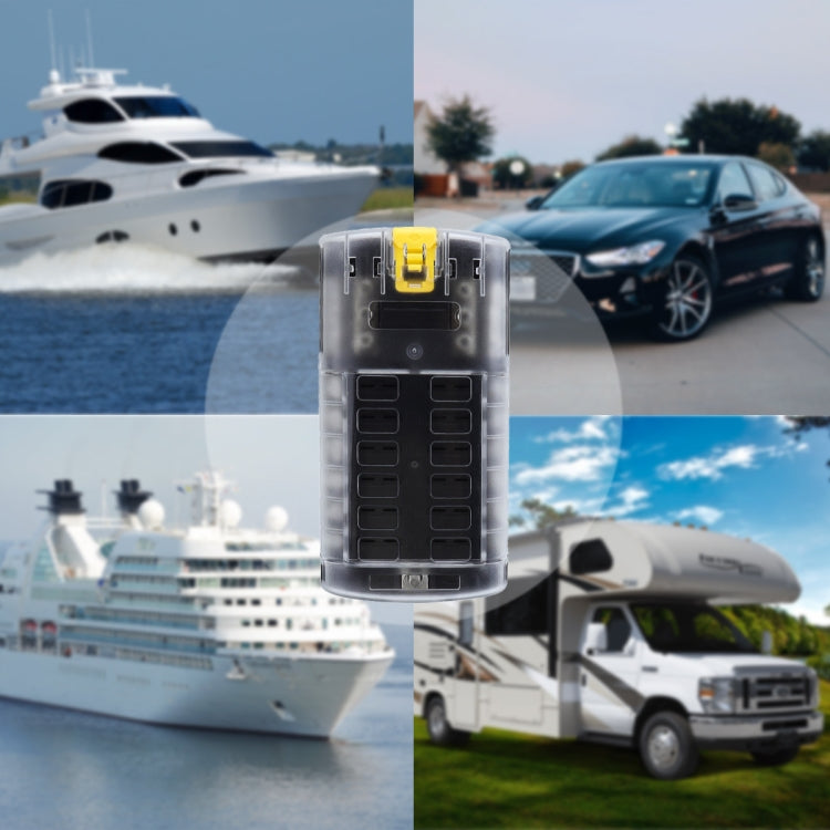 RV Yacht 12-way LED Insulated Flame-retardant Fuse Holder Box with Wire