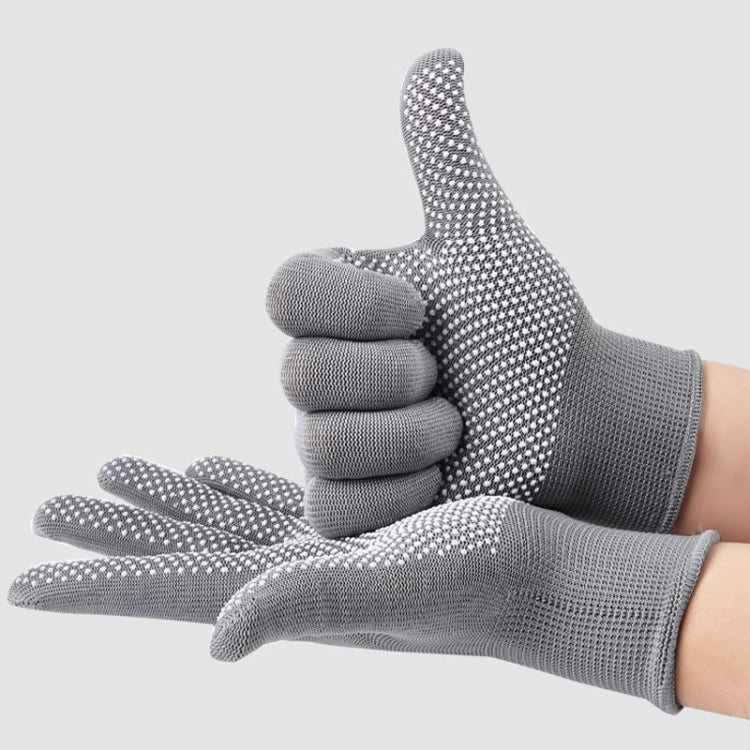 5pairs Outdoor Breathable Non-slip Particle Silicone Hiking Riding Nylon Gloves Thin Mittens