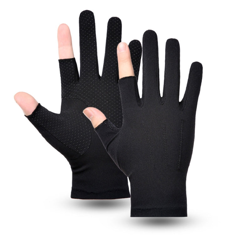 Outdoor Bicycle Riding Fishing Gloves Thin Breathable Anti-UV Sports Ice Silk Gloves, Men 2 Fingers Black, Men Half Finger Black, Men Full Finger Black, Men 2 Fingers Gray, Men Half Finger Gray, Men Full Finger Gray, Men Full Finger Navy