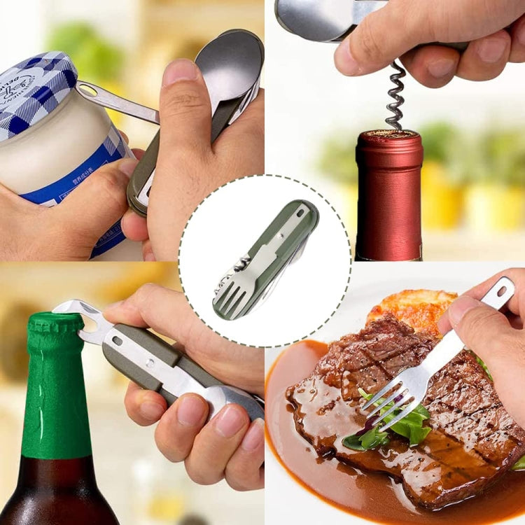 SY-FT008 7-in-1 Multifunctional Outdoor Camping Portable Folding Tableware Combination