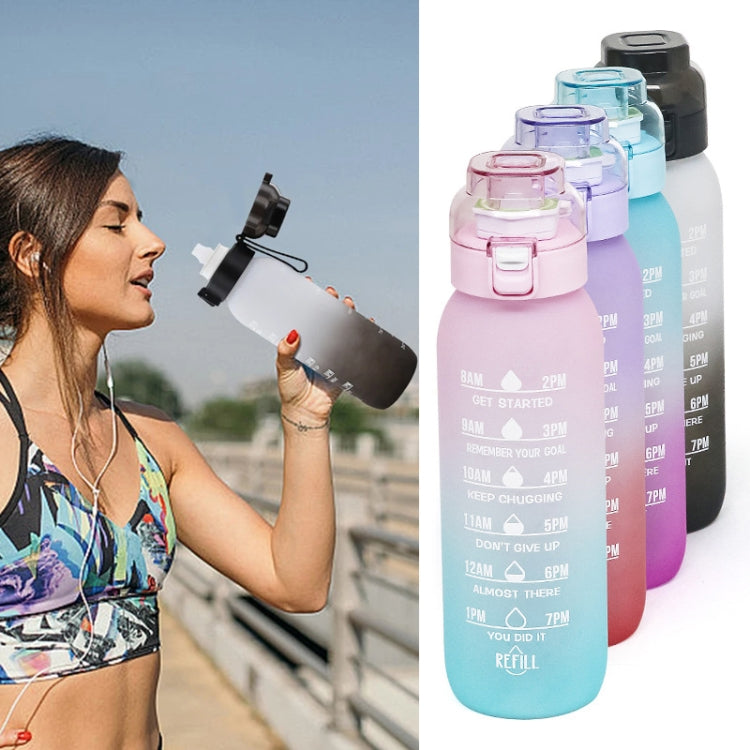 1000ml Large Capacity Tritan Water Mug Gradient Color Outdoor Sports Water Bottle