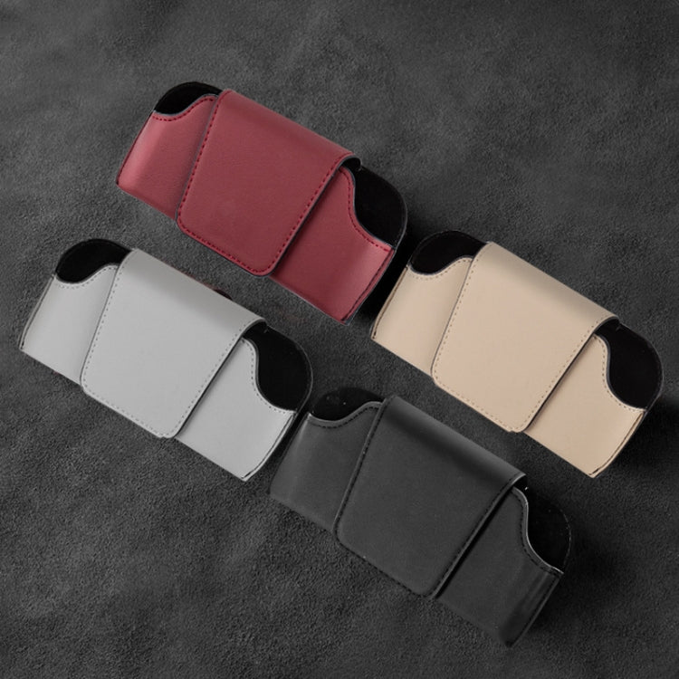 Car Eyeglasses Case Sun Visor Back Clip Sunglasses Organizer Multi-function Leather Sunglasses Clip