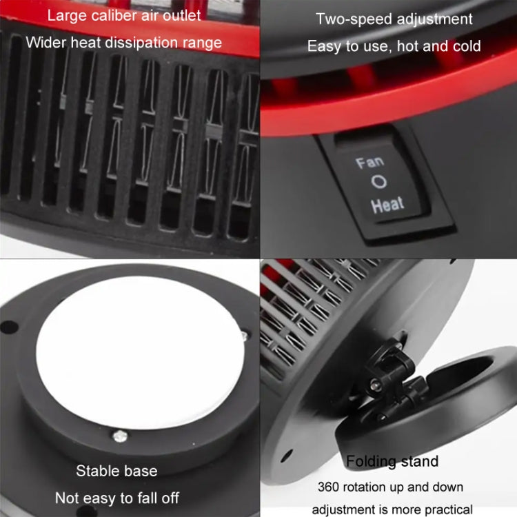 12V Car Heater 360 Adjustable Defogging Defrosting Heating Fan Heating Cooling Function Windscreen Defroster Demister