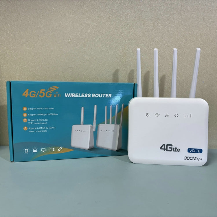 4G WiFi6 VOLTE CPE Wireless SIM Card Router With RJ45+RJ11, US Plug