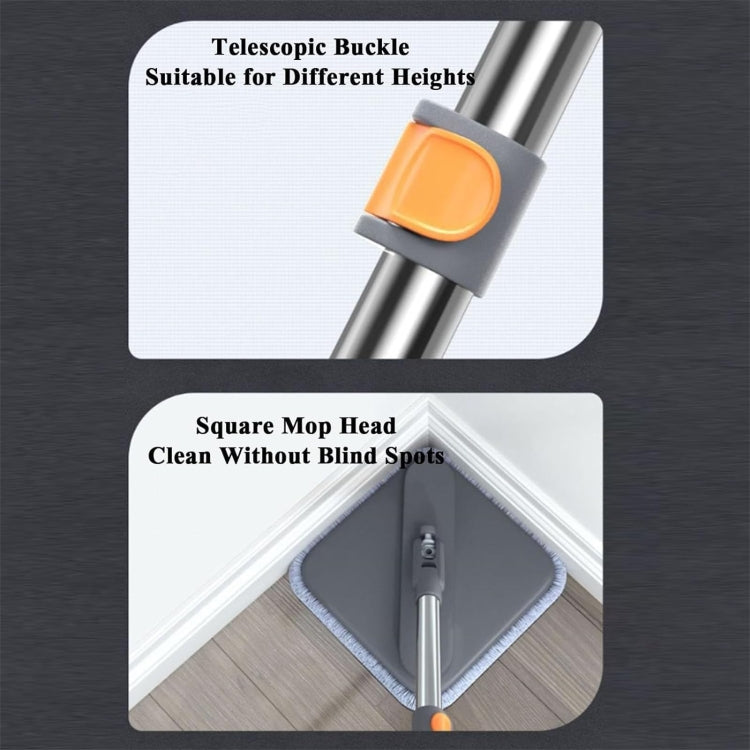 Square Spin Mop and Bucket With 2 Mop Pads Set Separate Clean And Dirty Water