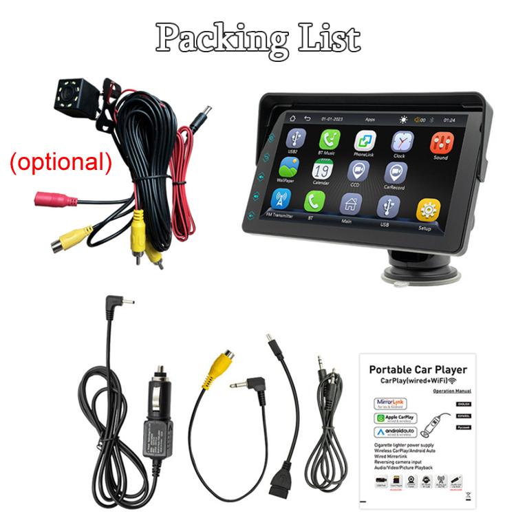 7 Inch Bluetooth 5.0 Portable CarPlay Monitor