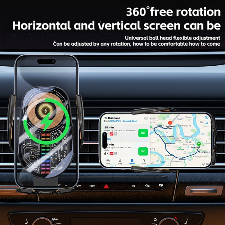 15W Car Sound Pickup Atmosphere Light Wireless Mobile Phone Charging Stand