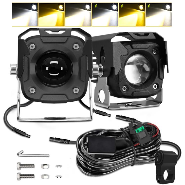 Motorcycle Spotlight Strobe 6 Modes With Control Cable Set