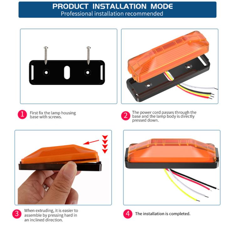 2pcs 28LED Bi-Color High Brake Tail Lights Turn Signal Lights For Sweeper / RV / Van / Truck Modification