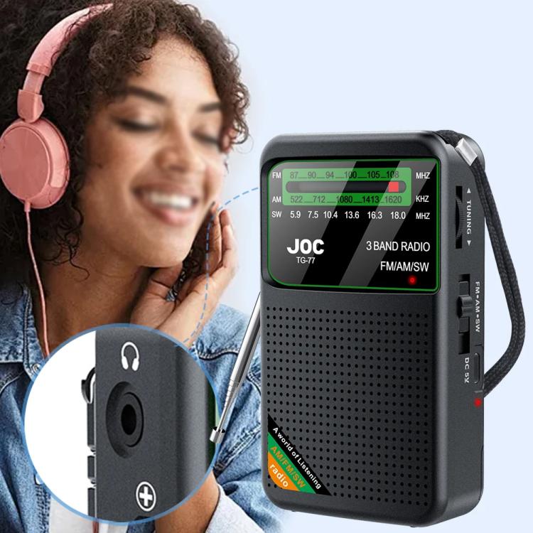 JOC TG-77 Mini FM / AM / SW Portable Full-Band Full-Channel Radio