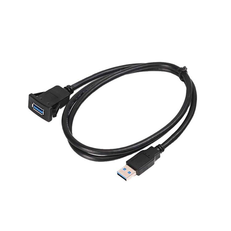 Square Snap-On USB3.0 Compatible 2.0 Car Boat Motorcycle Instrument Panel Extension Cable
