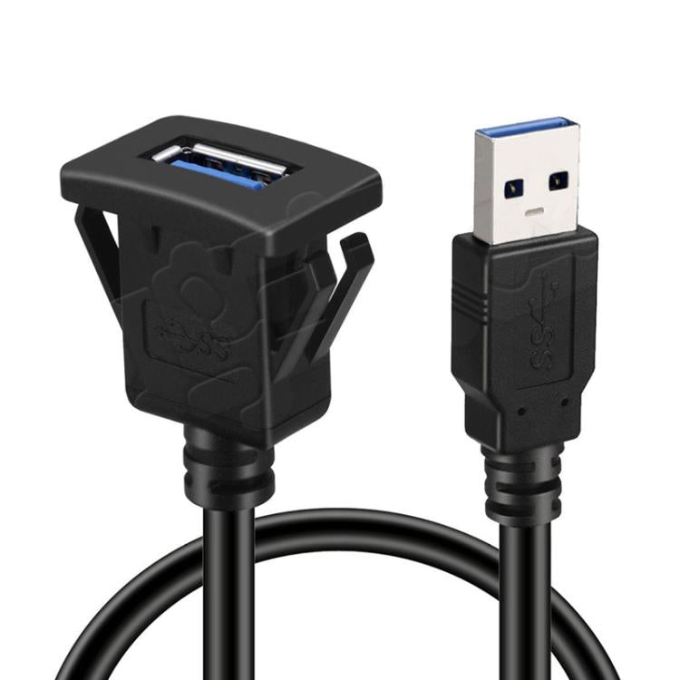 Square Snap-On USB3.0 Compatible 2.0 Car Boat Motorcycle Instrument Panel Extension Cable