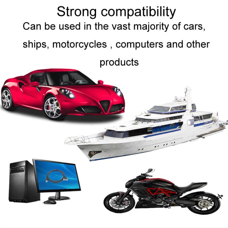 Square Snap-On USB3.0 Compatible 2.0 Car Boat Motorcycle Instrument Panel Extension Cable