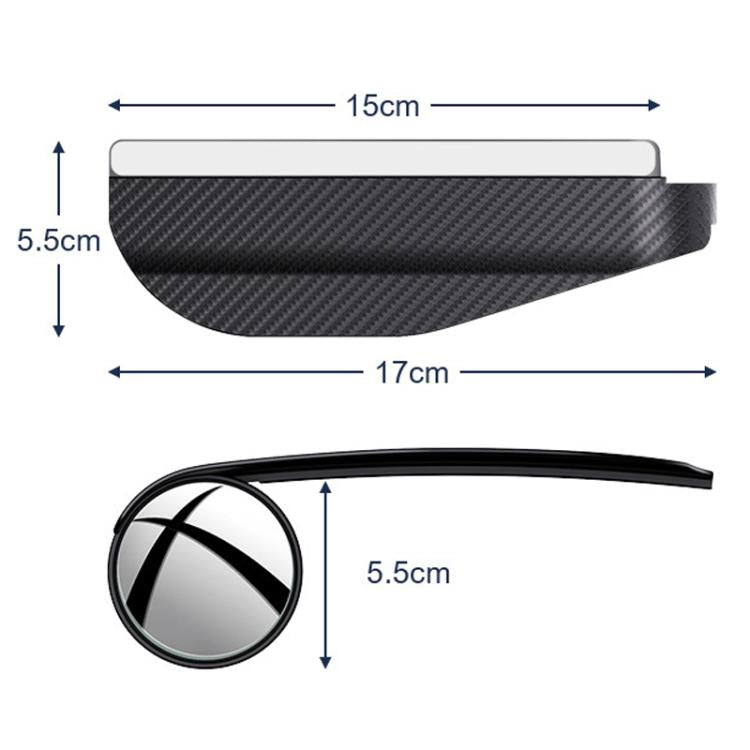Car Mirror Reversing Shield Rain Brow 2 In 1 Carbon Fiber Reflective Auxiliary Mirror Cover