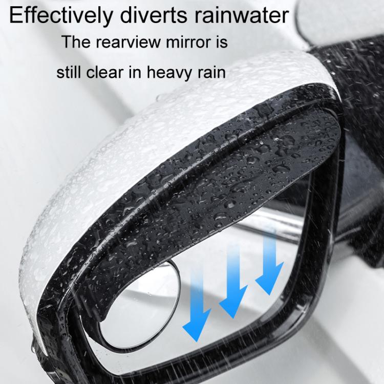 Car Mirror Reversing Shield Rain Brow 2 In 1 Carbon Fiber Reflective Auxiliary Mirror Cover