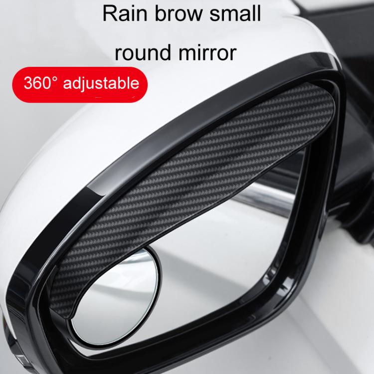 Car Mirror Reversing Shield Rain Brow 2 In 1 Carbon Fiber Reflective Auxiliary Mirror Cover