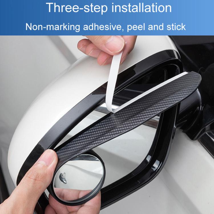 Car Mirror Reversing Shield Rain Brow 2 In 1 Carbon Fiber Reflective Auxiliary Mirror Cover