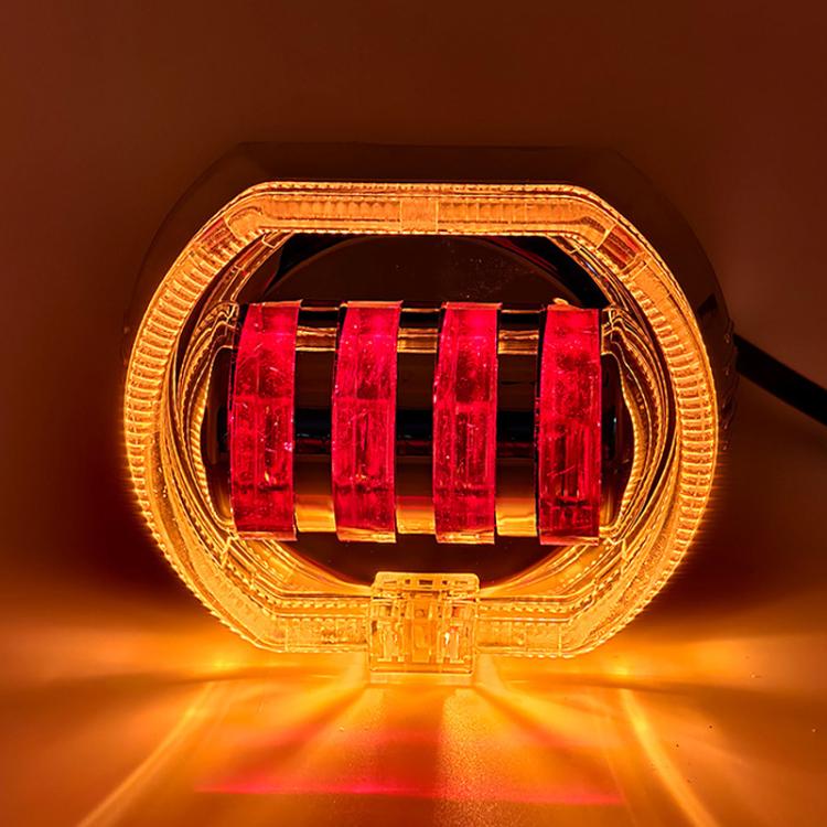 Motorcycle Electric Vehicle General Modification LED Headlight 4 Beads Double Lens Lamps