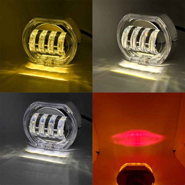 Motorcycle Electric Vehicle General Modification LED Headlight 4 Beads Double Lens Lamps
