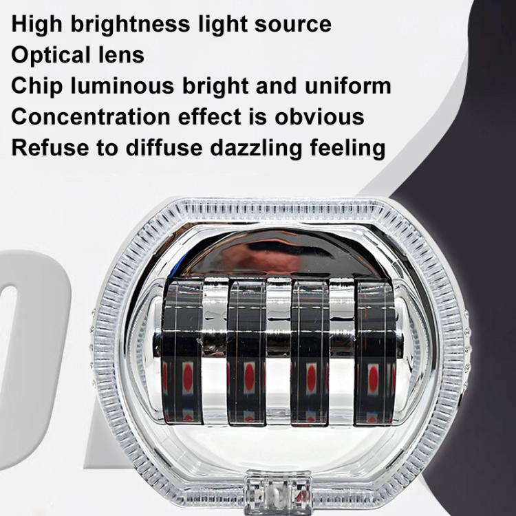Motorcycle Electric Vehicle General Modification LED Headlight 4 Beads Double Lens Lamps