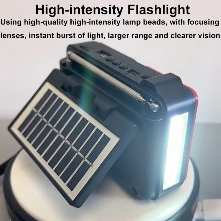 322BTS Solar Multi-band Antenna FM Radio Portable Flashlight Bluetooth Speaker