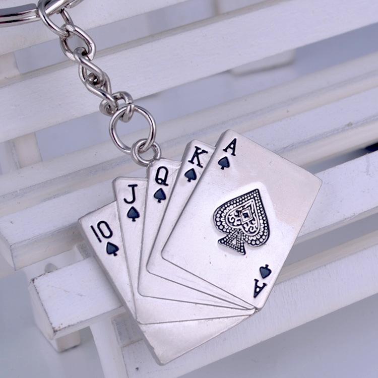 Poker Metal Car Key Chain Pendant