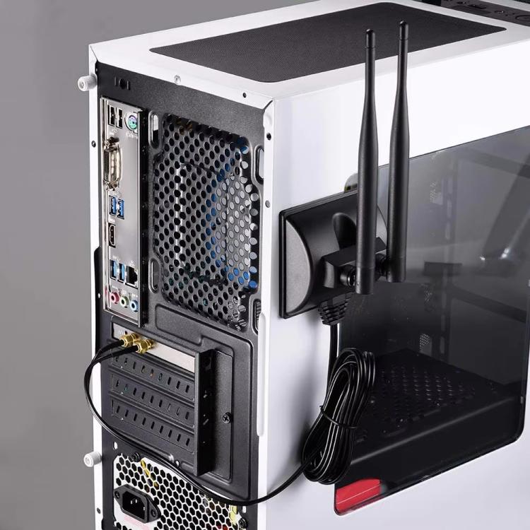 2.4G/5G Dual-Band Antenna with 2 RP-SMA Male Connector Wireless WIFI Router Network Card High Gain Extension Antenna