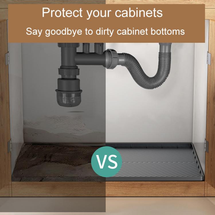 71 x 56cm Diamond Pattern Under Sink Cabinet Mat Kitchen Dishwasher Silicone Drainage Pad