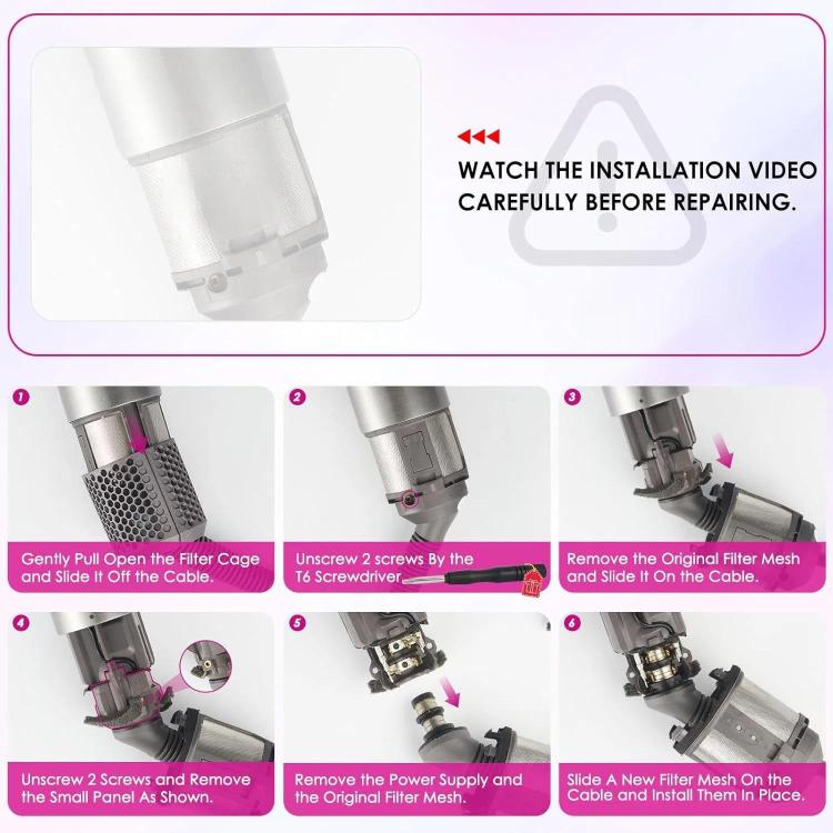 For Dyson Airwrap HS01 HS05 Hair Styler Inner Filter Repair Parts