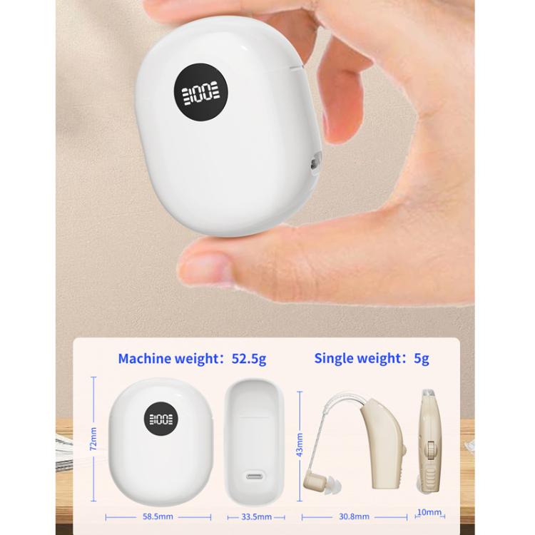 Noise-Cancelling Hearing Aid For Seniors With Digital Display And Charging Box