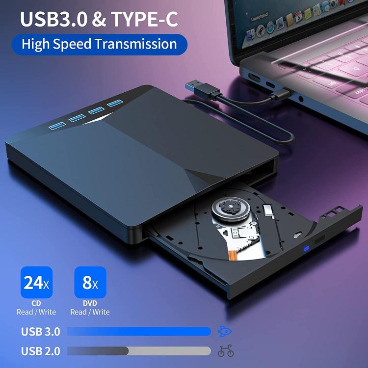 USB3.0 / Type-C External Removable Optical Drive DVD / CD Multi-Interface Writer