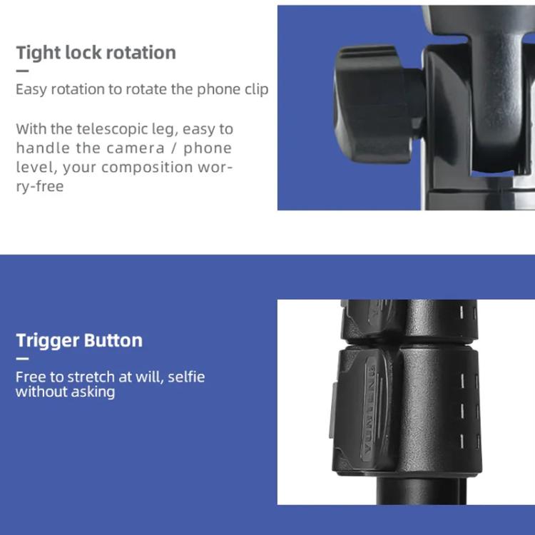 YUNTENG 1288 Adjustable 50 Inch Aluminum Alloy Selfie Stick With Bluetooth Remote Control For Smartphones & Cameras