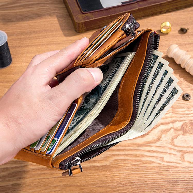 BULL CAPTAIN 050 RFID Anti-theft Top Layer Multi-Slot Wallet with Detachable Coin Purse