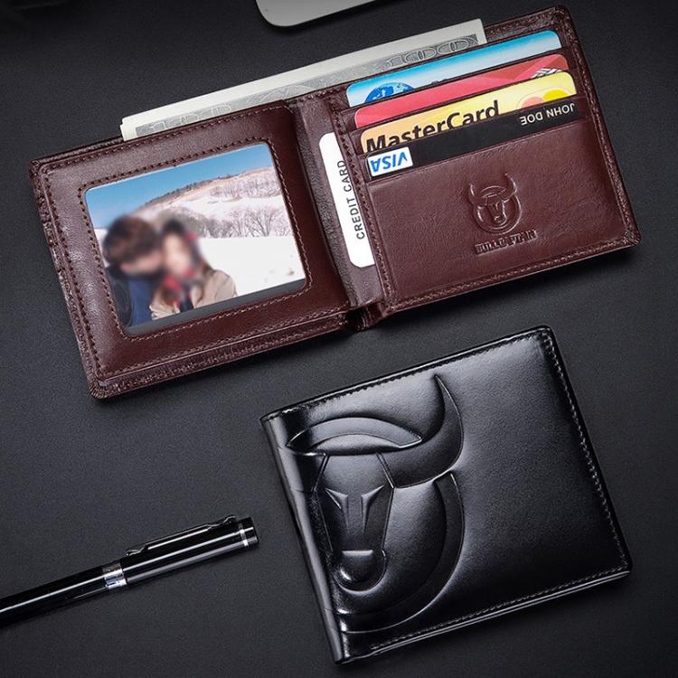 BULL CAPTAIN 0203 RFID Anti-theft Top-layer Cowhide Multiple Card Slots Wallet