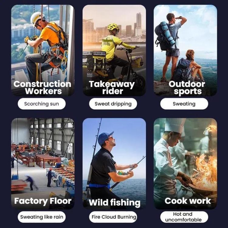 Portable Outdoor Hanging Waist Fan 100 Speeds Cooling Camping Neck Fan Long Life Charging Cooler