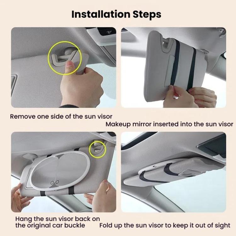 Car Sun Visor LED Touch Light Magnifying Makeup Mirror