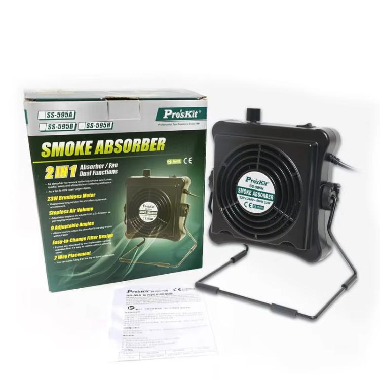 ProsKit SS-595H Soldering Fume Extractor With Blowing/Suction, Adjustable Wall/Desk Mount -
