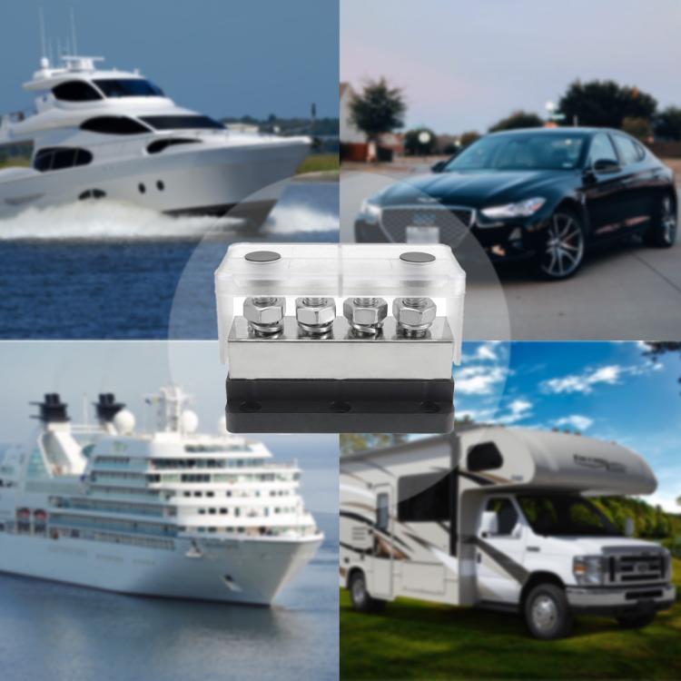 600A RV Yacht Copper Bolt 4 Stud Heavy Duty Busbar Terminal