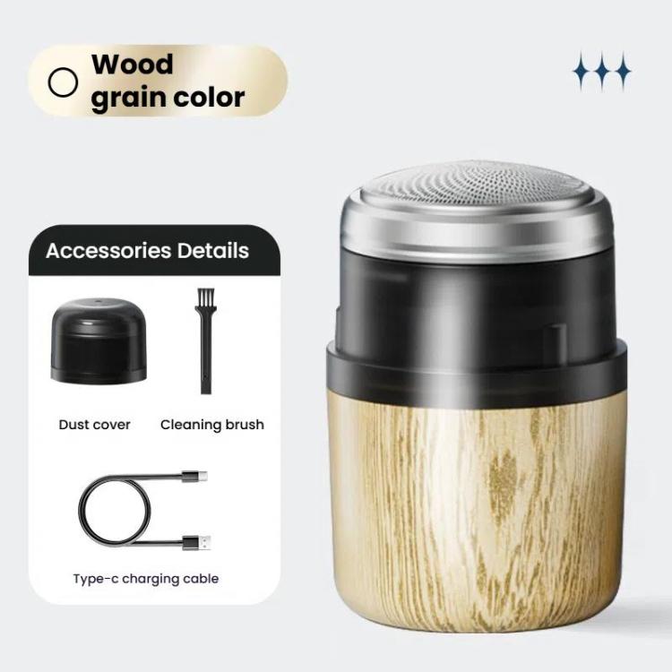 Wood Grain Electric Shaver Rechargeable Men Shaver with 6 Stainless Steel Blades, Waterproof Washable Head & High-Power Motor for Smooth Shaving, 2207