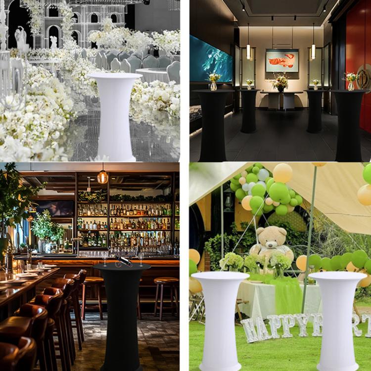Elastic Spandex Table Cover Hotel Wedding Decor Solid Color Cocktail Round Bottom Bar Cover