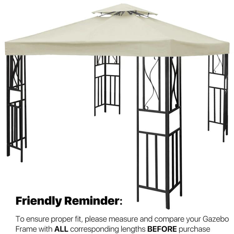 3x3m Garden Gazebo Top Cover Canopy Replacement Top Patio Roof Awning for Outdoor Terrace, Garden Tent, Pergola