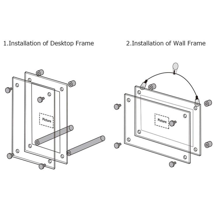 Acrylic Photo Frame Transparent Crystal Desktop Certificate Business License Frame