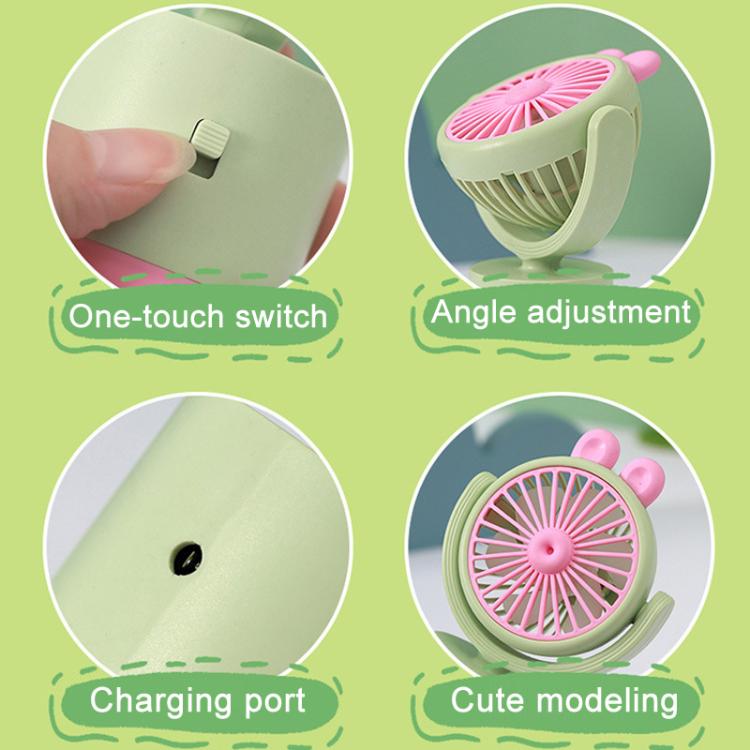 Cartoon Rabbit Desktop Fan USB Charging Handheld Fan Up And Down Adjustable Wind Direction