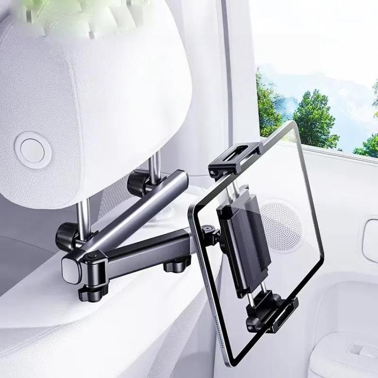 Telescopic Car Rear Pillow Phone Tablet Holder 2-section Folding Headrest Bracket