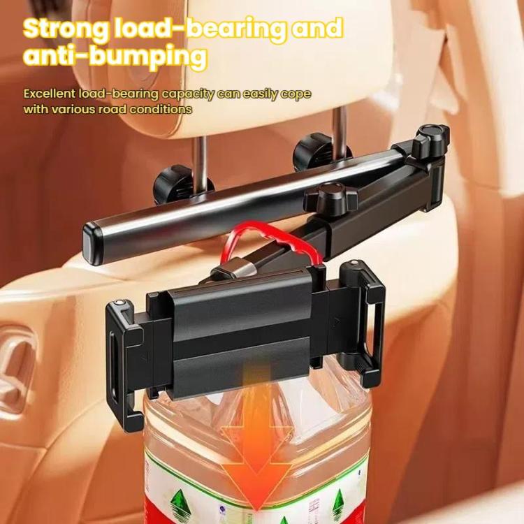 Telescopic Car Rear Pillow Phone Tablet Holder 2-section Folding Headrest Bracket