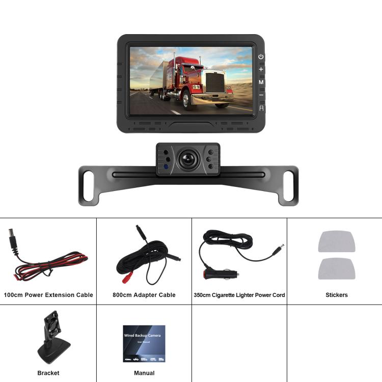 4.3 Inch Reversing Display Digital Wired HD 1 To 1 Set
