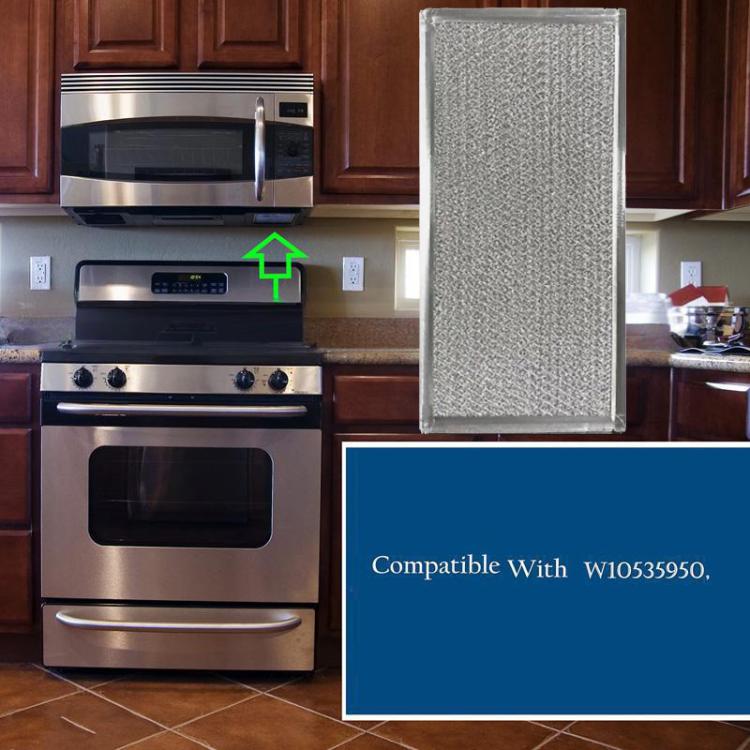 2pcs /Pack W10535950 Microwave Grease Filter Replacement Parts 11 X 6-1/4 Inch